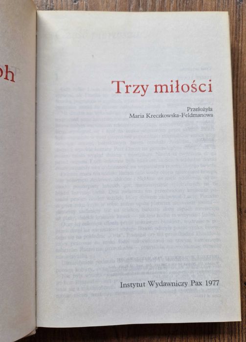 Trzy Miłości - Archibald Joseph Cronin 1977r PAX