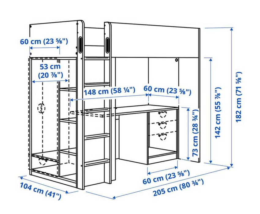 Cama alta IKEA Smastad