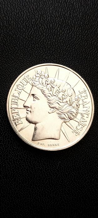 Срібна монета 100 франків 1988р