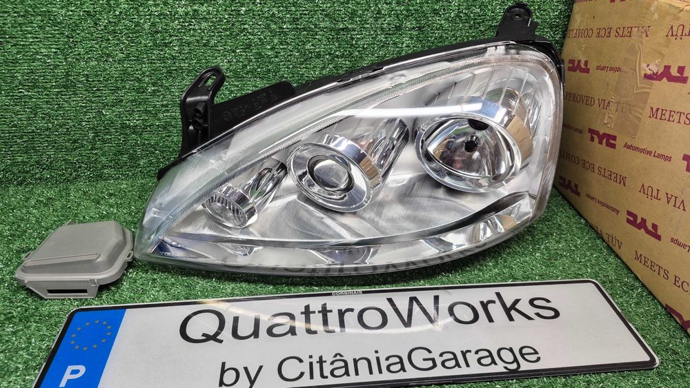 Otica Farol Frente Esquerdo Opel Corsa C X01 Combo C 2000 a 2012 Ref. 20-A424-05-2B NOVO TYC