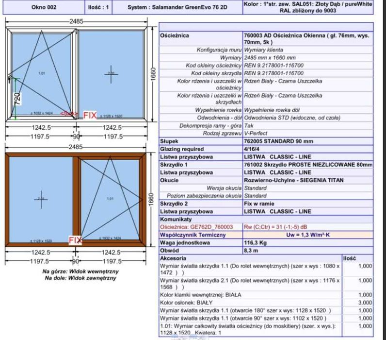 Okno PCV Salamander GreenEvolution 76 Promocja.Nowe Okno z Inwestycji
