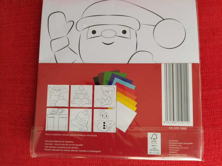 Conj. 6 Figuras de Papel Amarrotado - motivos de Natal