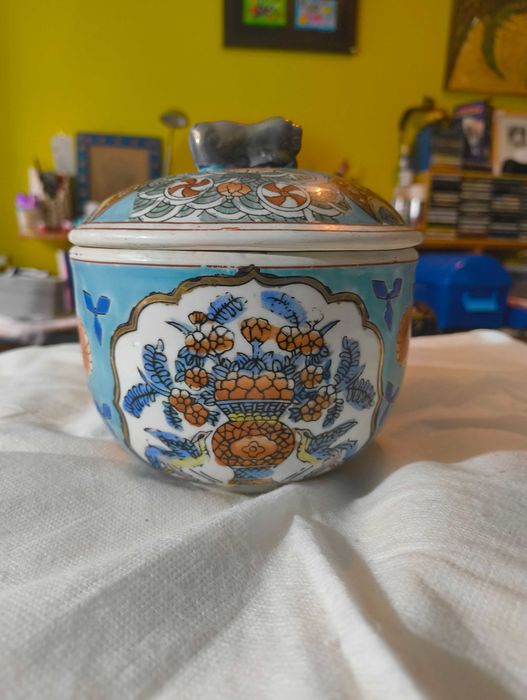 1 vaso de porcelana médio azul claro