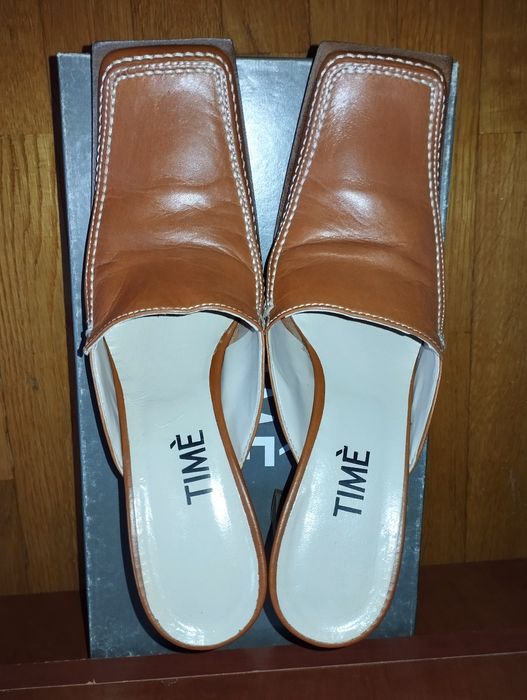 Klapki typu mule na wysokim obcasie z odkrytą pięta rozmiar 35,5 wiosn