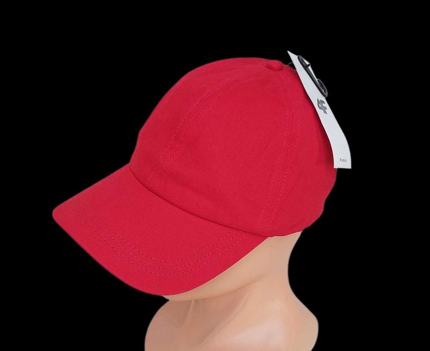 Czerwona bawełniana czapka z daszkiem 4F, R. L/XL