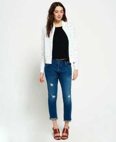 Nowa Kurtka SUPERDRY Schiffli LACE Bomber Damska 36-38 Oryginalna