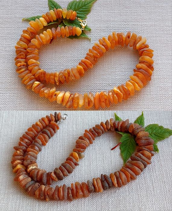 Буси із натурального лікувального  бурштину, крупніші намистини