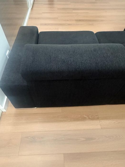 Sofá chaise lounge preto