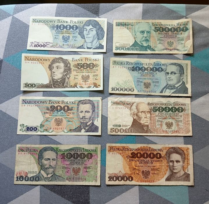 Zestaw banknotów Prl