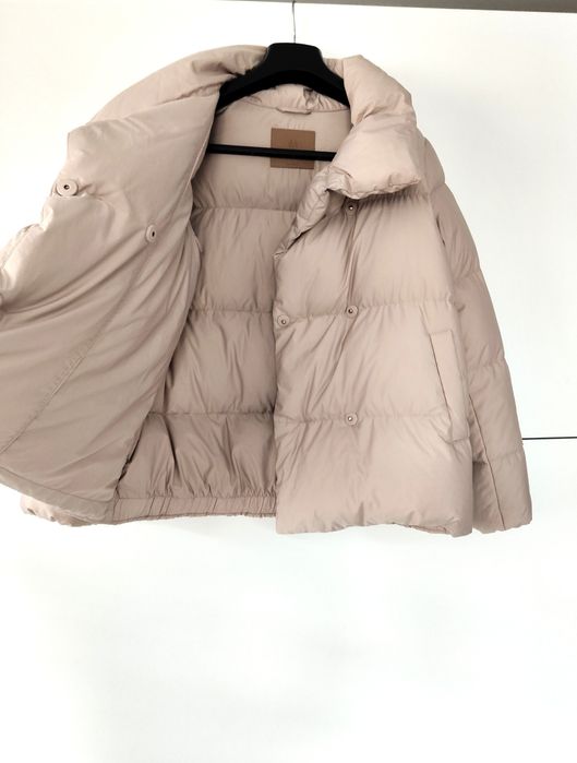 Kurtka zimowa Massimo dutti 36 S różowa pudrowy róż puchowa pikowana