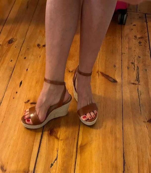 Espadryle brązowe na koturnie 40 NOWE