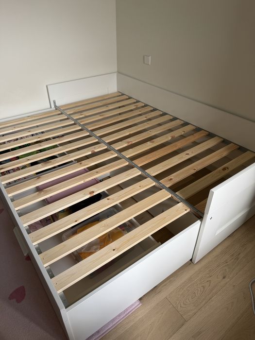 Cama IKEA BRIMNES + 2 colchões + protetores de colchão