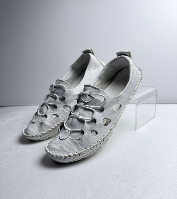 Półbuty skórzane białe Gemini r. 37  typu slip-on / komfortowe