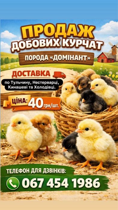 Продам курчат (добових) ДОМІНАНТ