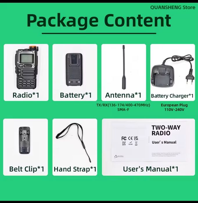 Quansheng UV-K6-(58) Спектр 18-1300МГц Анализатор, Туре-С, Новая-202