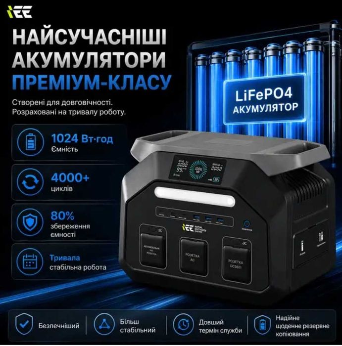 Зарядна станція IEE P1800 1800W  1024Wh LiFePO4