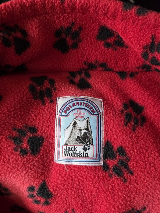 Jack Wolfskin vintage polar w łapki XXL czerwony rozpinany kurtka