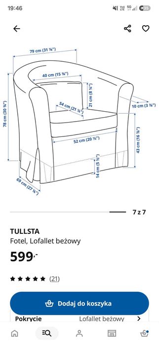 2 białe fotele IKEA