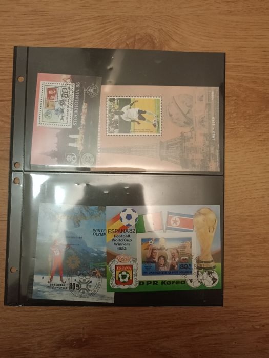 Pocztowe znaczki błoki. Sport.