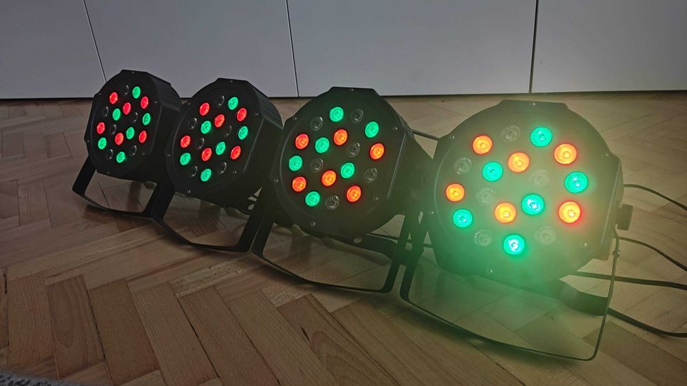 Światła dyskotekowe LED PAR 18 - 4 sztuki