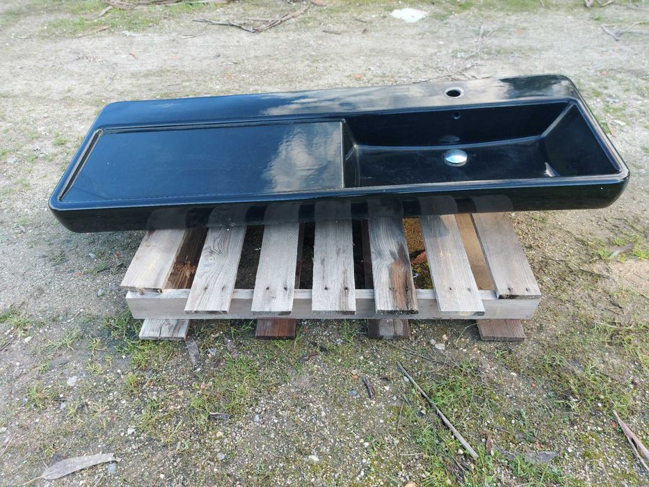 Lavatório de Pousar Preto 140 x 49 cm