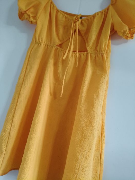 Żółta sukienka hiszpanka butteryellow dress ruffle M