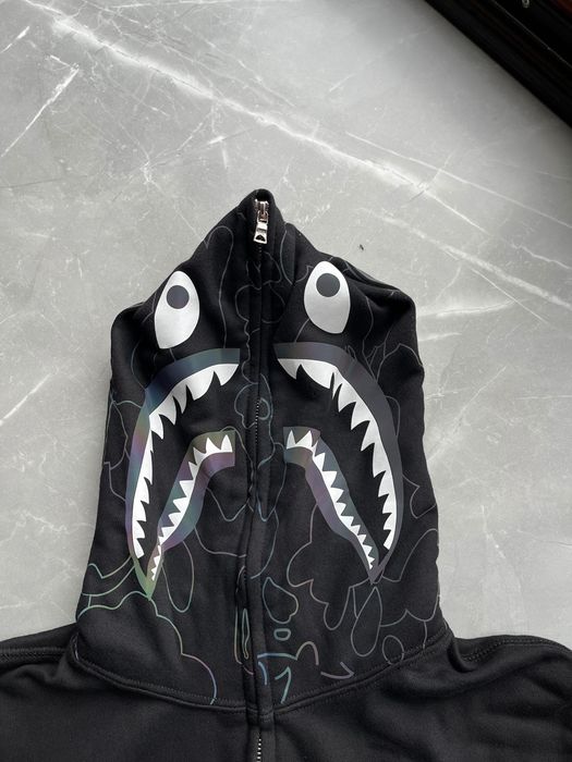 Bluza rozpinana Bape a Bathing Ape Shark reflective zip vintage