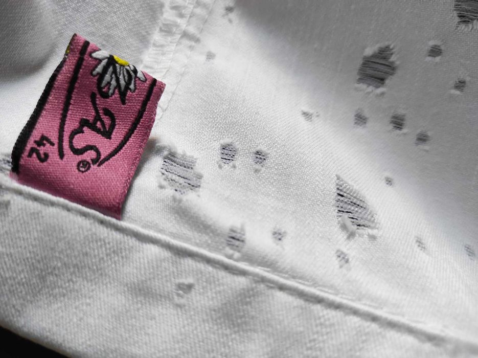 Marynarka, żakiet bawełniany, kolor biały, rozmiar 42