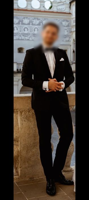 Kompletny Smoking Ślubny Sunset Suits + Dodatki + Buty | Stan bdb