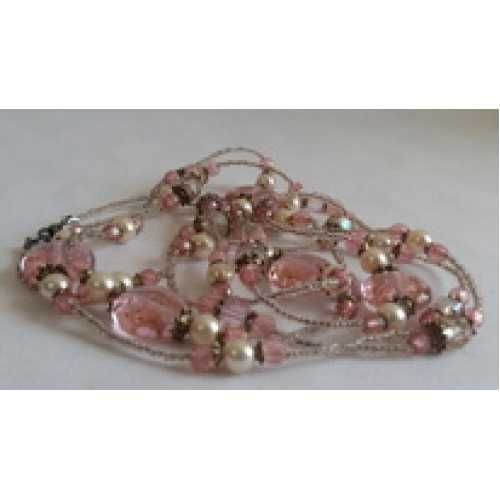 Бусы розовые муранское стекло Vetro Artistico Murano