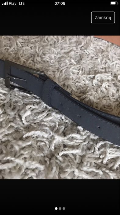Pasek damski szary eko 119x7 cm Butik.