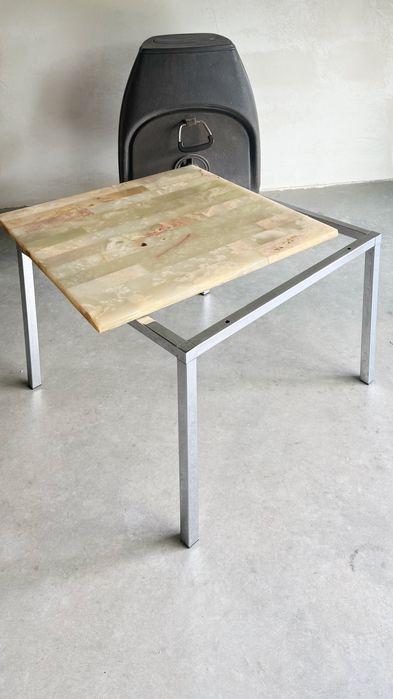 Designerski stolik onyks + chrom, lata 70-te