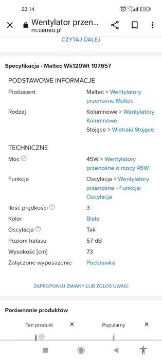 Wentylator kolumnowy
Maltec Wk120Wt 107657