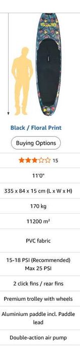 Zestaw Kompletny STARTOWY do Stand Up Paddling (SUP 335 × 84 × 15 cm)