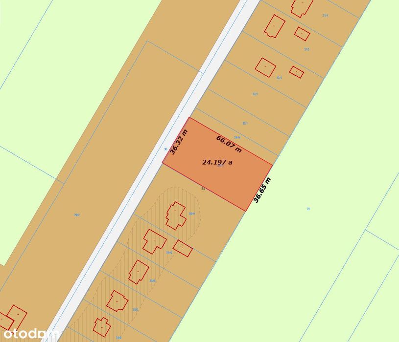 Działka budowlana Łowicz - Małszyce o powierzchni 2426 m² - 36m sz - Widok 4