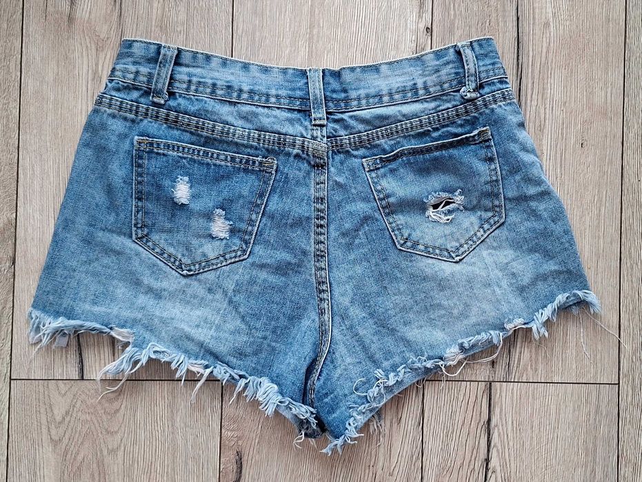 Spodenki jeansowe szorty z lampasami 38 M