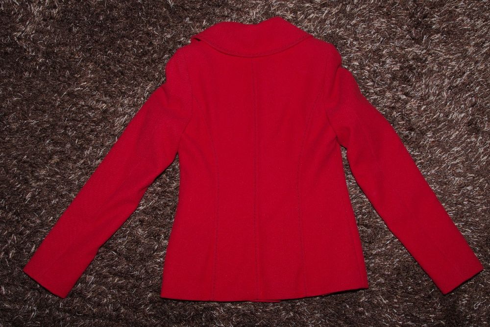 żakiet czerwony na podszewce przejściowy damski