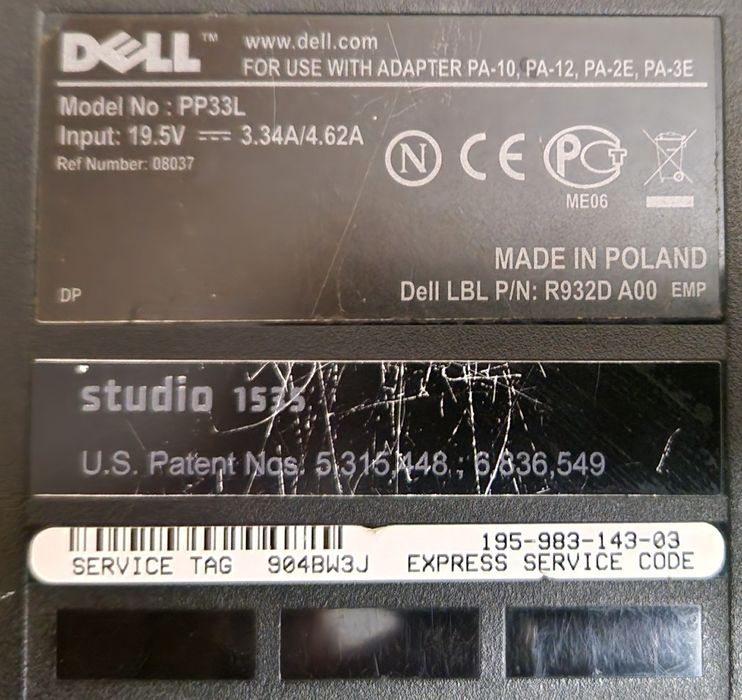 Dell studio 1535