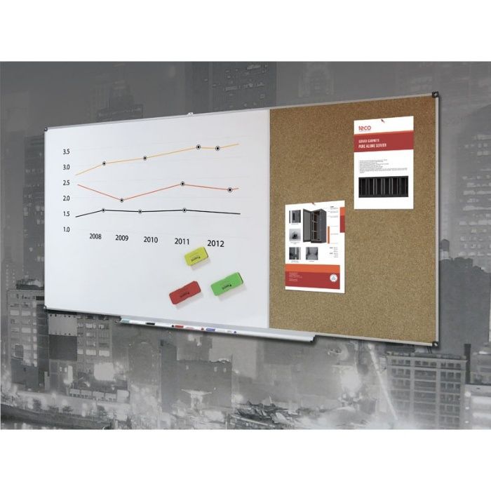 Комбінована дошка у дерев'яному профілі. Інформаційний стенд