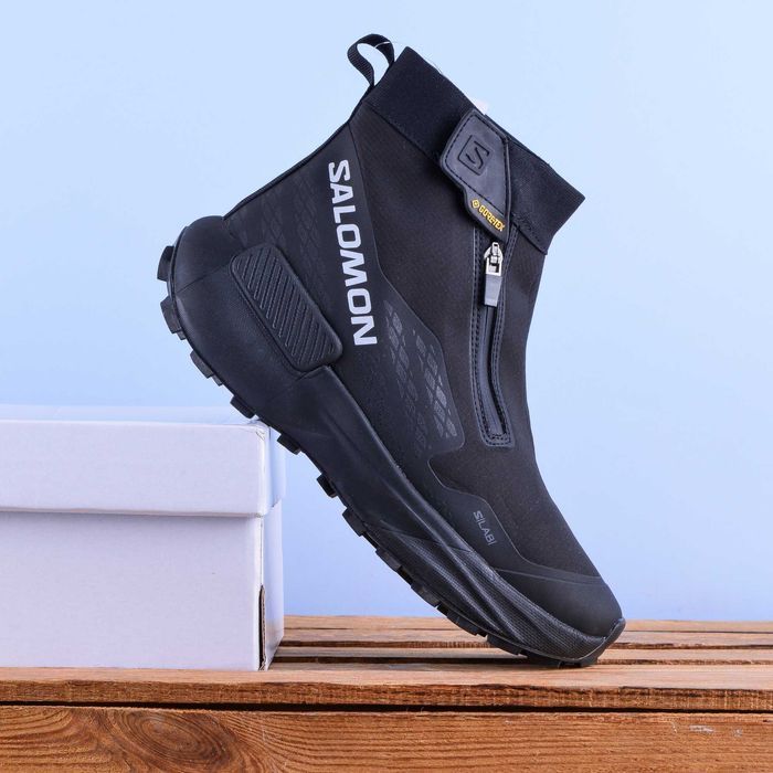 (2196) Акція! Зимові Кросівки черевики Salomon чорні з хутром (41-45)