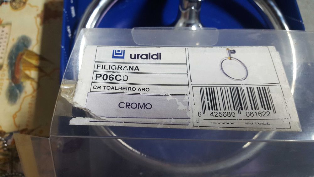 toalheiro wc cromado novo