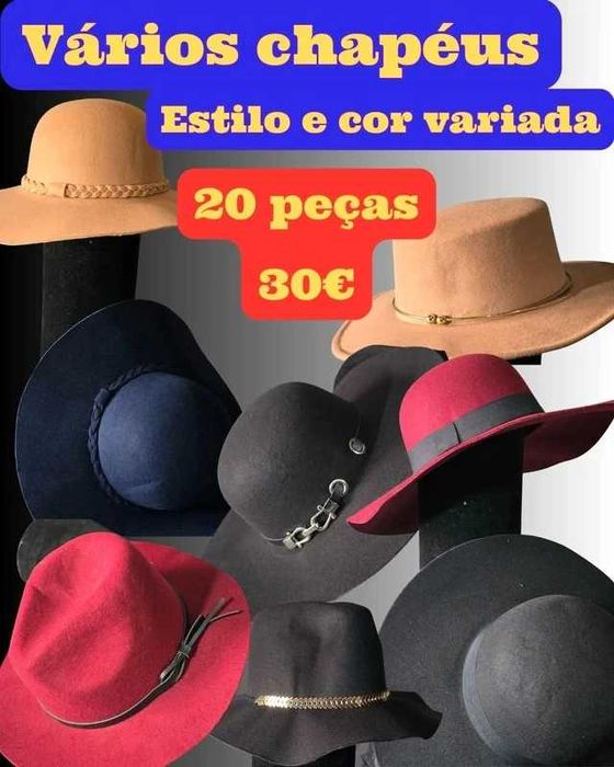 Lote de Chapéus, revenda, fim de stock, pack