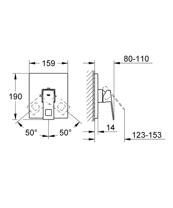 Grohe Eurocube для душу,зовнішня частина (19898000)
