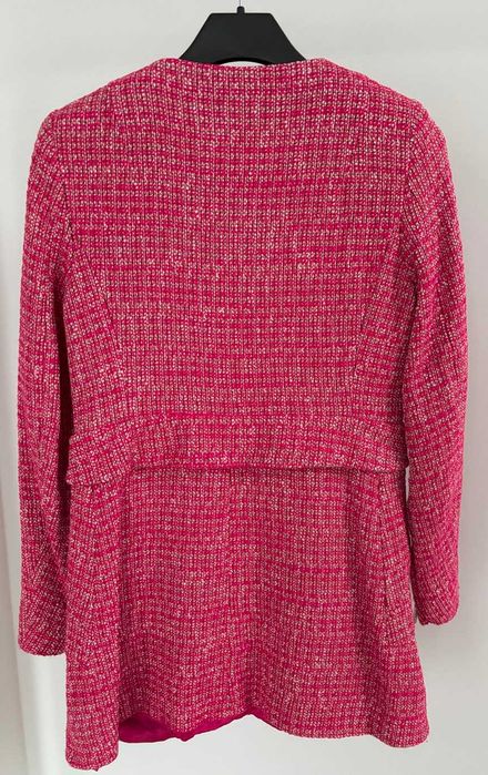 ZARA BASIC różowy płaszcz żakiet chanel tweed 36/S