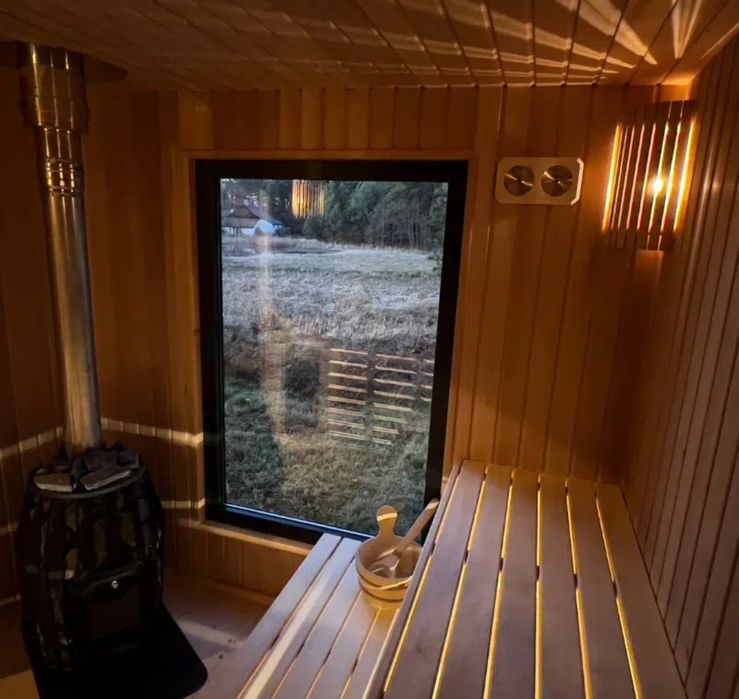 Piękna Sauna Ogrodowa zewnętrzna 3,5x2m + Piec  Leasing Raty