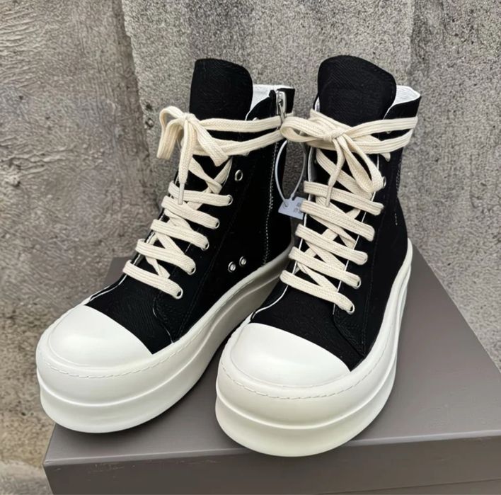 Rick Owens DRKSHDW Double Bumper Ramones High с вышишвкой пентограмма