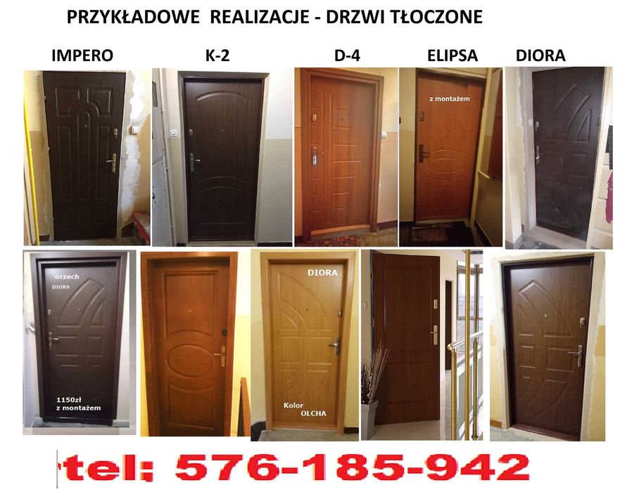 Drzwi zewnętrzne wejściowe- wewnątrzklatkowe z montażem BLOKI