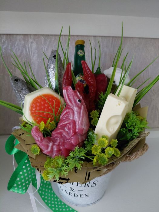 Мыльные  букеты. Мыло ручной работы.