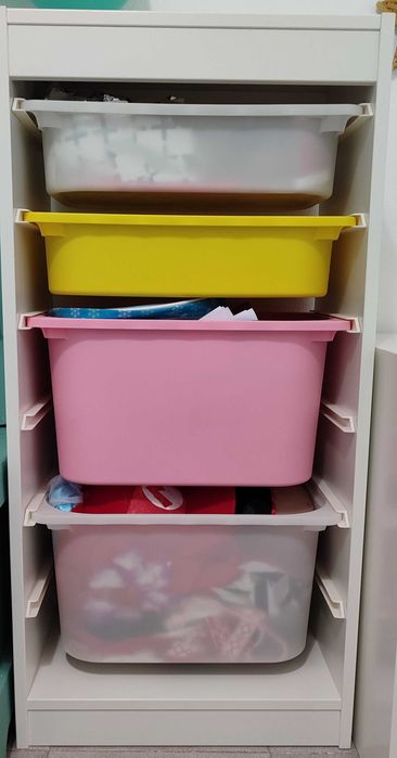 Móvel arrumação c/caixas com caixas, 46x30x94 cm