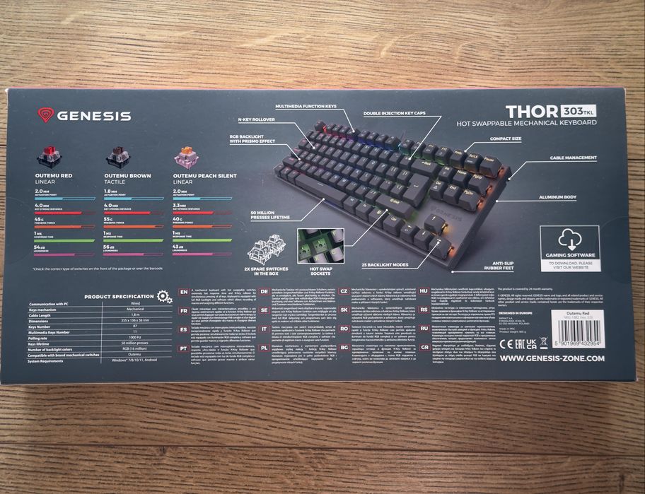 Klawiatura Genesis Thor 303 tkl NOWE